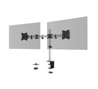 Durable Select Monitor Mount Desk Clamp For 2 Screens - 13 - 27" - Gloss Silver