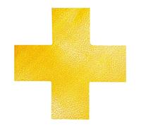 Durable Self-Adhesive Floor Marking Cross Shape, Pack of 10, Yellow | Self-Adhesive Symbol for Indoor Floors, RAL 1003 Signal Yellow, R9 Slip Resistance, Abrasion-Resistant, Made in the UK
