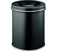 Durable Self-Extinguishing Metal Waste Bin Black 15 Litre Capacity | Stylish and Modern Finish | for Complete Safety In The Office, Warehouse, School, etc.