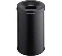 Durable Self-Extinguishing Metal Waste Bin Black 30 Litre Capacity | Stylish and Modern Finish | for Complete Safety In The Office, Warehouse, School, etc.