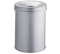 Durable Self-Extinguishing Metal Waste Bin Grey 15 Litre Capacity | Stylish and Modern Finish | for Complete Safety In The Office, Warehouse, School, etc.