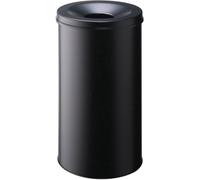 Durable Self-Extinguishing Waste Bin, 60 Litre, Black, Metal | Fire Safe Bin with Aluminium Lid which Suffocates Flames, Stylish and Modern Finish, Made in Germany