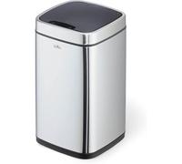 Durable Sensor Bin, 12 Litre Capacity, Silver, Contactless Opening, Steel | Motion-Sensed Waste Bin, Touchless Opening, Soft-Close, Removable Lid, Fingerprint-Proof Coating, for Home and Workplaces