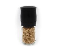 Durable Sesame Mill, Glass Sesame Seed Grinder - Made in Japan (Black, Capacity: About 1oz)