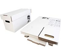 Durable Set of 5 - 7 inch Vinyl Record Storage Boxes - Sturdy Cardboard Construction with Removable Lid - Holds Up to 200 Records Each - Built Tough for Long-Term, Secure Archival Storage - #07BC09