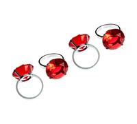 Durable Set Of Four Red Diamante Napking Rings, Elegant Napkin Rings For Dining Table, Versatile Napkin Ring