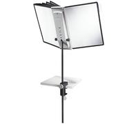 Durable SHERPA DESK CLAMP 10 Display Panel Stand Mount | 10 Panels | A4 Black