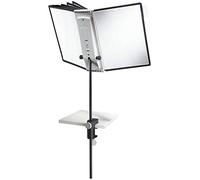 Durable SHERPA Desk Clamp Display Panel Unit | Includes 10 A4 Panels in Black | Height Can be Adjusted for User