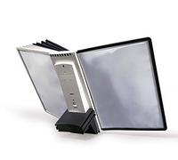Durable SHERPA Display Panel Desk Extension Unit | Includes 10 A4 Panels in Black | for Storing and Display ing A4 Documents