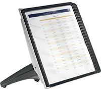 Durable SHERPA Display Panel Desk Unit | 5 Panels and Tabs in Black | Ideal for Storing and Display ing A4 Documents