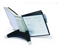 Durable SHERPA Display Panel Desk Unit | Includes 10 A4 Panels and Tabs In Black and Grey | Ideal for Storing and Display ing A4 Documents