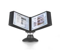 Durable SHERPA MOTION 360 Degree Desk Display Panel Stand | 10 Panels | A4 Black