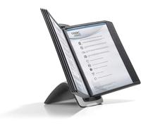 Durable SHERPA STYLE Display Panel Desk Unit | 10 Panels in Black | Ideal for Storing and Display ing A4 Documents