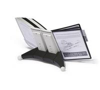 Durable SHERPA Display Panel Desk Unit | Includes 20 A4 Display Panels in Black and Grey | erfect For Storing and Displaying A4 Documents