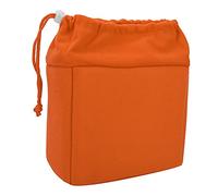 Durable Shockproof DSLR Camera Lens Insert Bag with Drawstring for Camera Lovers Nylon Material Black 118g (Orange)