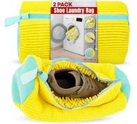 Durable Shoe Washing Bag for Machine-360° Deep Clean for Sneakers, Running Shoes,Kids Shoes-Washer & Dryer Safe,With Zipper & Support Frames - 2PCs, Universal Fit, Reusable, Protective Cover