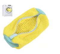 Durable Shoe Washing Machine Bag - Yellow with Blue Zipper for Sneakers & Casual Shoes UK Yellow 1pc