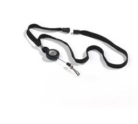 Durable Badge Reel with Black Lanyard - Pack of 10 - Perfect for Securely Holding Name Badges, Security Passes, Key Fobs, etc.