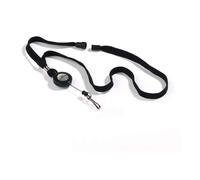 Durable Soft Breakaway Lanyard with Retractable Badge Reel - 10 Pack - Black Durable Black 10 Pack