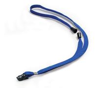 Durable Textile Lanyard 10 mm Blue | Pack of 10 Necklaces | Includes Safety Release | Holds a Variety of Badges and Passes