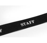 Durable Soft Textile STAFF Neck Lanyards with Clip & Breakaway | 10 Pack | Black
