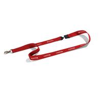 Durable Textile Lanyard Red with "VISITOR" Printed Directly Onto SurFace | Pack of 10 | Includes Safety Release | Holds a Variety of Badges and Passes,44 x 2 cm