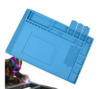Durable Soldering Mat, Silicone Soldering Mat, Heat Resistant Magnetic Repair Work Mat, Electronics Magnetic Work Pad, 17.72 x 11.81 x 2.32 Inches Non Slip Repair Pad for Electronics and Mobile Repair