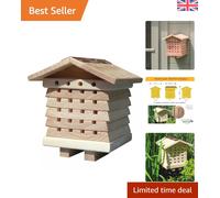 Durable Solitary Bee Hive - Interactive Wooden Pollinator Habitat for Gardens