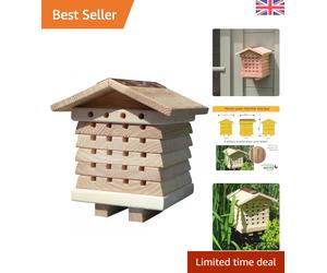 Durable Solitary Bee Hive - Interactive Wooden Pollinator Habitat for Gardens