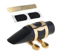 Durable Soprano Saxophone Sax Mouthpiece Musical Instruments Parts Accessories With Cap Clip Reed 2Pcs Teeth Pad