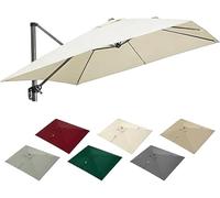 Durable Square Cantilever Parasol Canopy Replacement, 8-rib Offset Patio Umbrella Top Cover, Weather-resistant Polyester For Outdoor Garden & Balcony Beige 2.5x2.5m/8.2x8.2ft