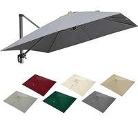 Durable Square Cantilever Parasol Canopy Replacement, 8-rib Offset Patio Umbrella Top Cover, Weather-resistant Polyester For Outdoor Garden & Balcony Grey 3x3m/9.8x9.8ft