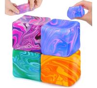Durable Squishy Cube Squeeze Toys, Ice Cube Stress Relief Fidget Toys, Ice Squishy Cube Sugar Balls, Squishy Color Doh Cube Squeeze Toys, Anxiety Relief, Not Easy to Fall Off