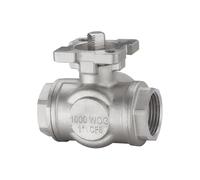 Durable SS304 Stainless Steel Three-Way Ball Valve T/L Type - Versatile for Water, Oil, and Applications(3/4in TType)