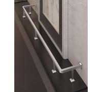 Durable Stainless Steel Bar Foot Rail - Brushed Metal Footrest Kit for Kitchen Island & Hotel Reception - 90cm (3.0ft) Foot Rest Railing (Silver)