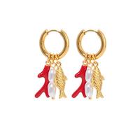 Durable Stainless Steel Earrings, Unique Scallop Shell Design Decoration, Fashion Jewelry for Travel Lovers for Women, フリーサイズ