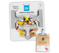 Durable Stainless Steel Food Bag Clips - Heavy Duty, Dishwasher Safe, Tight Seals for Kitchen, Freezer & Snack Storage. Keep Food Fresh with Extra Grip and Professional Design, Set of 3.