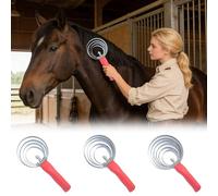 Durable Stainless Steel Horse Curry Comb and Shedding Brush, Professional Grooming Tool for Large Horses, Ideal for Stable Workers and Itching Relief