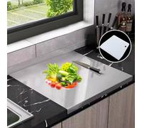 Durable Stainless Steel Kitchen Cutting Board & Worktop Protector With L-Shaped Edge, 50X40Cm