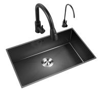 Durable Stainless Steel Nano-Coated Bar Sink - Scratch & Wear Resistant Easy to Clean Includes Accessories 76x42 cm - Perfect for Indoor/Outdoor Kitchen Solutions