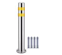 Durable Stainless Steel Parking Bollard - 50cm Reflective Channelizer Post for Crowd Control & Road Safety - 1 Pack, Ideal for Traffic Management