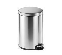 Durable Stainless Steel Pedal Bin Round 20 Litre Silver 340223