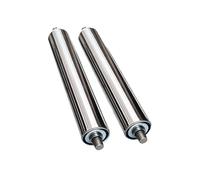 Durable Stainless Steel Roller Transporter with Shaft - Pack of 2 Corrosion-Resistant Replacement Rollers Silver Finish for Optimal Performance & Longevity