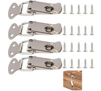 Durable Stainless Steel Tension Clasp with Screws - 56mm Lever Clasp Spring Toggle Latch for Secure Box Closure, Toolbox, Drawer, Chest, and Cabinet Locking - Heavy-Duty Catch Clamp Clip (Pack of 4)