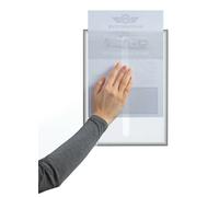 Durable Static Cling UV Info Pocket Signage for Glass | 5 Pack | A4 Grey