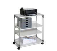 Durable Steel 2 Shelve Office Storage Trolley on Wheels | 88cm Grey