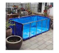 Durable Steel Frame Fish Pond with Transparent Viewing Window - Easy Assembly Aquarium Pool for Koi Breeding and More(140x140x35cm)