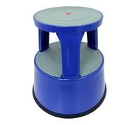 Durable Steel Kick Step Stool - Heavy-Duty, Non-Slip, Portable, 150kg Capacity, Spring-Loaded Castors, Scratch-Resistant, Ideal for Home, Office, Warehouse, Factory (BLUE)