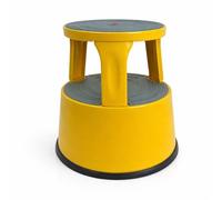 Durable Steel Kick Step Stool - Heavy-Duty, Non-Slip, Portable, 150kg Capacity, Spring-Loaded Castors, Scratch-Resistant, Ideal for Home, Office, Warehouse, Factory (YELLOW)