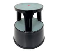 Durable Steel Kick Step Stool - Heavy-Duty, Non-Slip, Portable, 150kg Capacity, Spring-Loaded Castors, Scratch-Resistant, Ideal for Home, Office, Warehouse, Factory (BLACK)